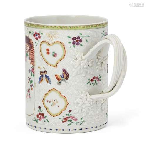 A Chinese export famille rose tankard<br />
<br />
Qing dyna...