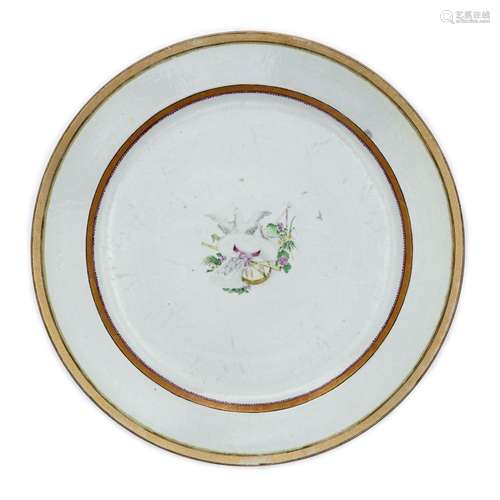 A large Chinese enamelled ‘Merry Meeting’ plate<br />
<br />...