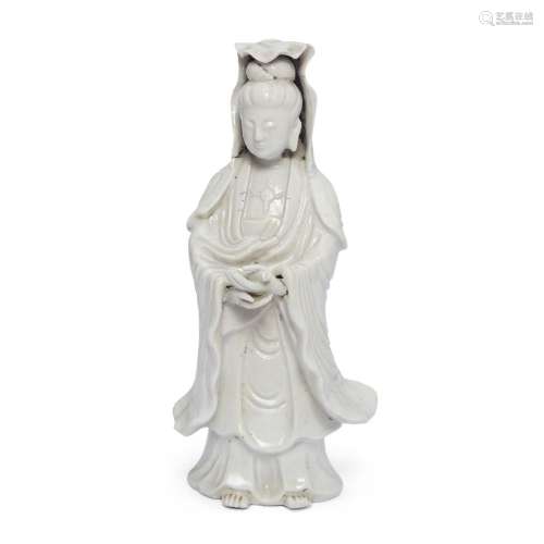 A Chinese blanc-de-chine figure of Guanyin<br />
<br />
Qing...