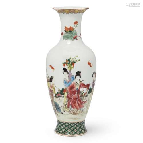 A Chinese famille rose 'ladies' vase<br />
<br />
Republic P...