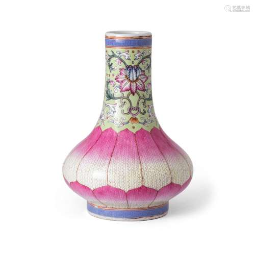 A Chinese famille rose 'lotus' bottle vase<br />
<br />
Repu...