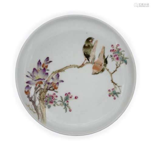 A Chinese famille rose 'bird and flower' plate<br />
<br />
...