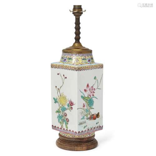 A famille rose square cylindrical vase, cong<br />
<br />
Mi...