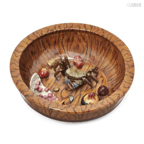 A Chinese faux-bois trompe l'oeil basin<br />
<br />
20th ce...