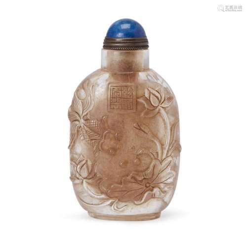 A Chinese rock crystal snuff bottle<br />
<br />
Republic pe...
