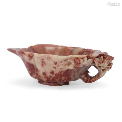 A Chinese soapstone cup<br />
<br />
Qing dynasty, 19th cent...