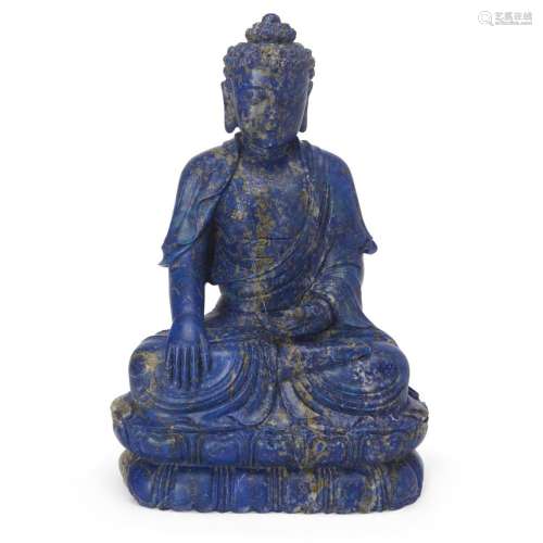 A Chinese Lapis Lazuli carving of Śākyamuni Buddha<br />
<br...