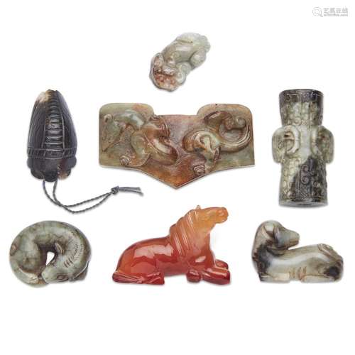 A small selection of Chinese jade carvings<br />
<br />
Late...