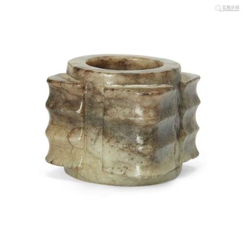 A Chinese miniature jade cong<br />
<br />
Ming Dynasty, 17t...