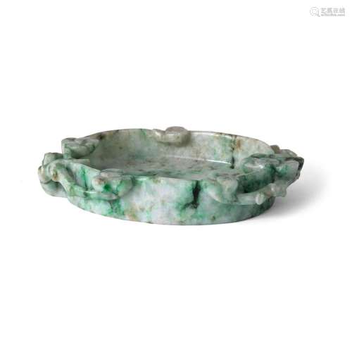 A Chinese Jadeite ‘pine’ washer, bixi<br />
<br />
Late Qing...