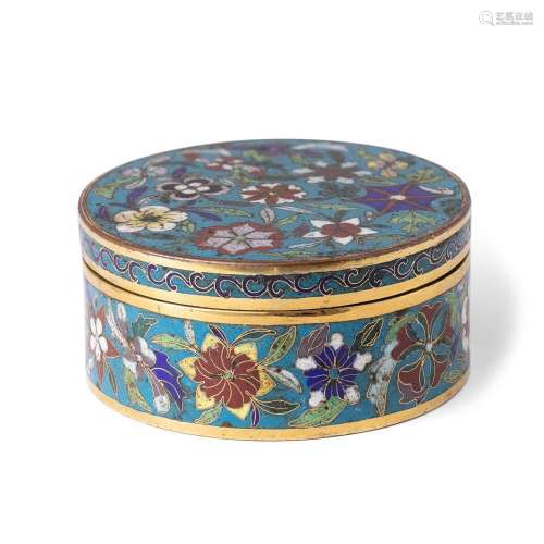 A Chinese cloisonné-enamel 'floral' box and cover<br />
<br ...