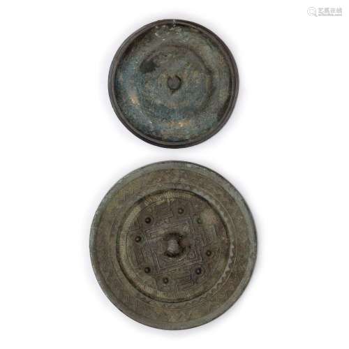 Two Chinese archaistic bronze mirrors<br />
<br />
Han dynas...