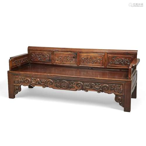 A Chinese rosewood bench<br />
<br />
Qing dynasty, mid-19th...