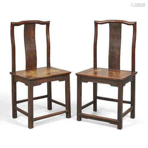 A pair of Chinese hongmu chairs,<br />
<br />
Qing dynasty, ...