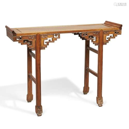 A Chinese huanghuali altar table,<br />
<br />
Late Qing Dyn...