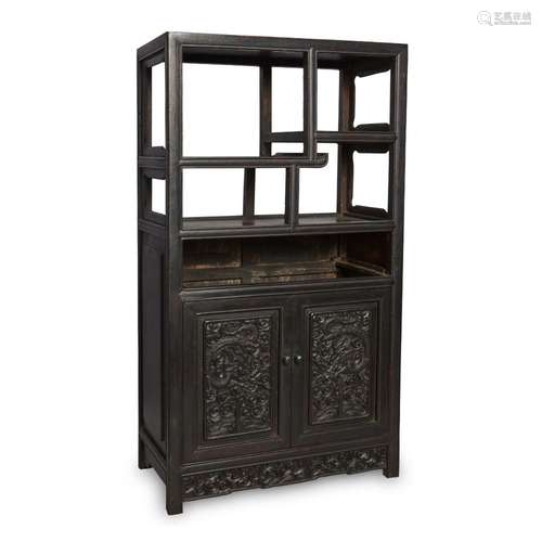 A Chinese hardwood scholars cabinet<br />
<br />
early 20th ...