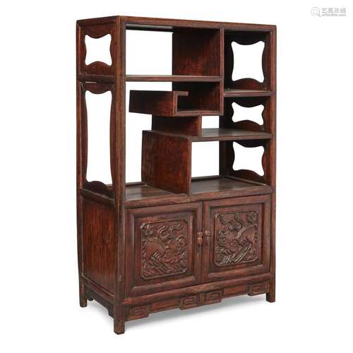 A Chinese hardwood tabletop display cabinet<br />
<br />
Lat...