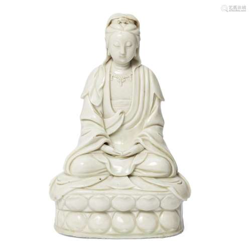 A Chinese blanc-de-chine figure of Guanyin<br />
<br />
Ming...