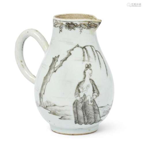 A Chinese 'en-grisaille' 'European subject' cream jug<br />
...