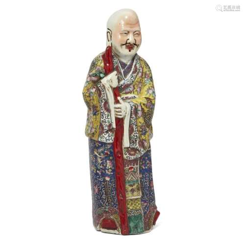 A Chinese famille rose standing figure of Shoulao<br />
<br ...