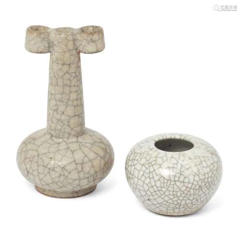 A Chinese ge-type arrow vase and water pot<br />
<br />
Late...
