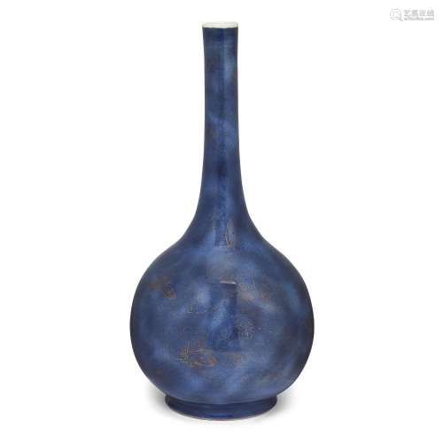 A large Chinese powder blue-glazed bottle vase<br />
<br />
...
