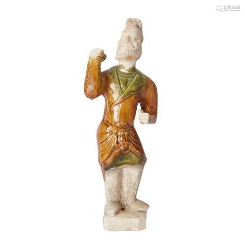 A Chinese pottery figure of a standing groom<br />
<br />
Mi...