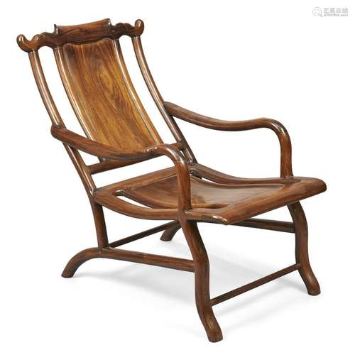 A Chinese rosewood reclining 'moongazing' chair<br />
<br />...