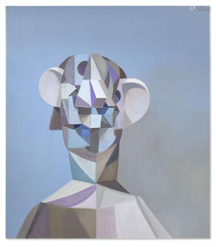 GEORGE CONDO (B. 1957)Portrait Composition in Blue and Grey