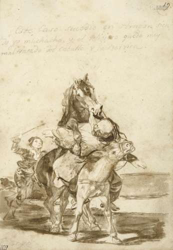 FRANCISCO DE GOYA Y LUCIENTES (1746-1828)A horse covering a ...