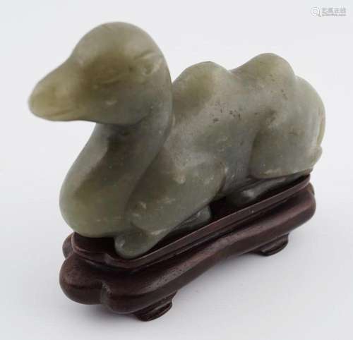 CHINESE QING CELADON JADE CAMEL