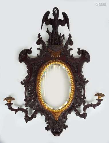 19TH-CENTURY CHIPPENDALE PARCEL-GILT MIRROR