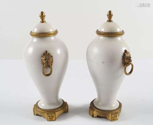 PAIR 19TH-CENTURY ORMOLU & MARBLE CASOULETTES