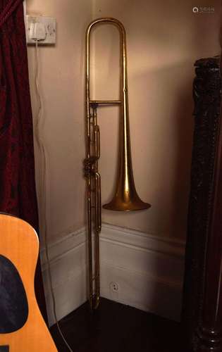 VINTAGE BRASS SLIDE TROMBONE