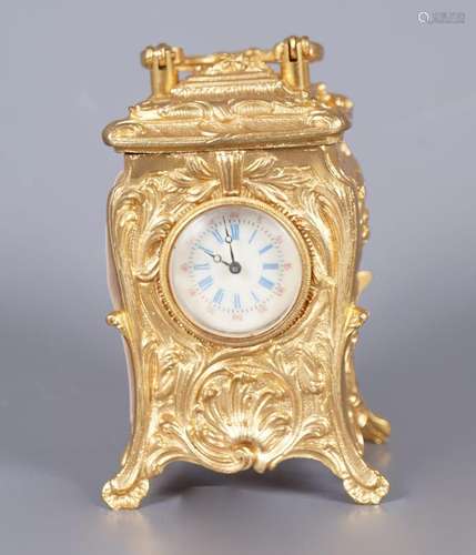 FRENCH GILT BRASS CARRIAGE CLOCK