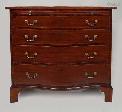 GEORGE III SERPENTINE CROSSBANDED CHEST