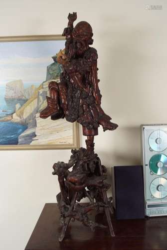 19TH-CENTURY ROOT WOOD SCULPTURE