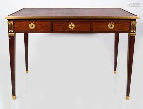 19TH-CENTURY FRENCH MAHOGANY & ORMOLU BUREAU PLAT