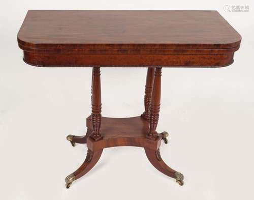 PAIR REGENCY MAHOGANY TEA TABLES