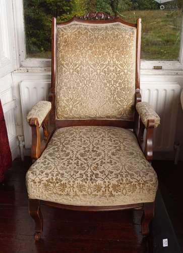 EDWARDIAN UPHOLSTERED ARMCHAIR