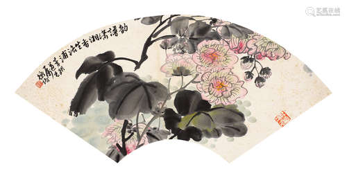 陈师曾 花卉扇面 镜心