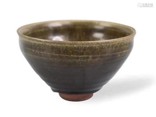 Chinese Jian Ware Black Glazed Conical Bowl, Song