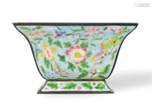 Chinese Canton Enameled Square Bowl, ROC Period