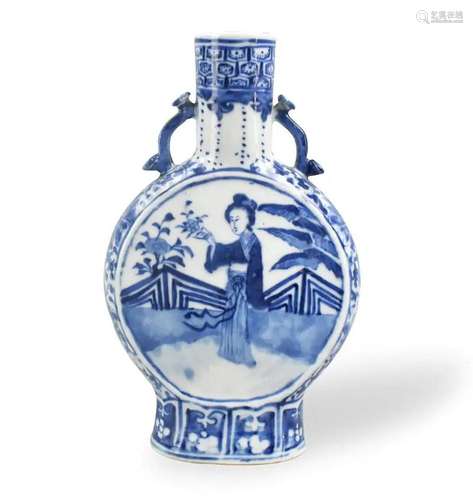 Chinese Blue and White Moonflask Vase,19th C.