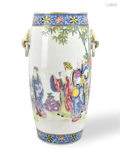 Japanese Porcelain Vase w/Scholar,Meiji Period