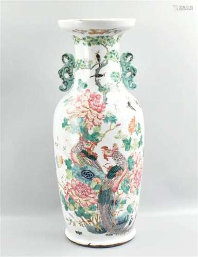 Large Chinese Famille Rose Vase, 19th C.