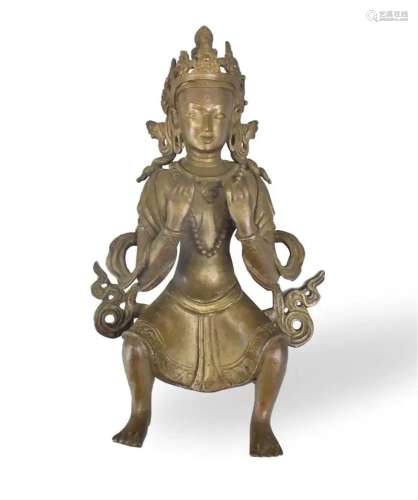 Tibetan Bronze Seated Buddha Figure,19th C.