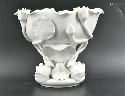 Chinese Blanc De Chine Stem Bowl, ROC Period