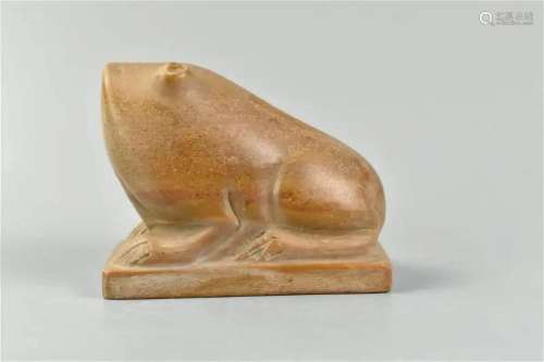 Japanese Stone Carved Frog Paper Weight