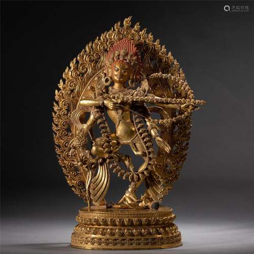 A GILT BRONZE FIGURE OF BUDDHA